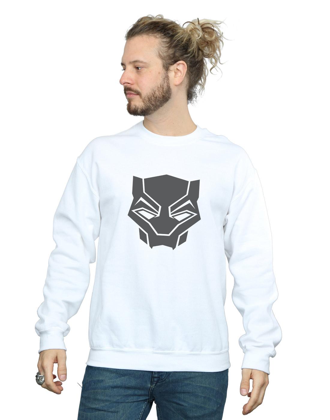 White - Back - Marvel Mens Black Panther Black On Black Cotton Sweatshirt