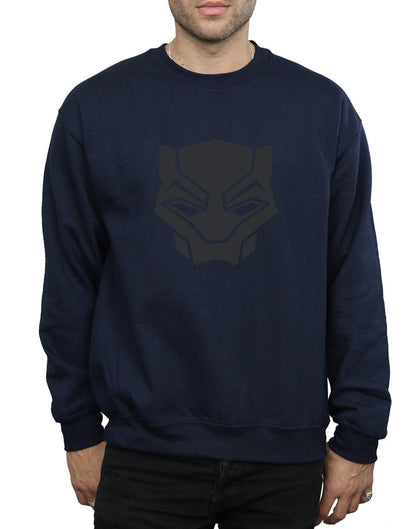 Navy Blue - Side - Marvel Mens Black Panther Black On Black Cotton Sweatshirt