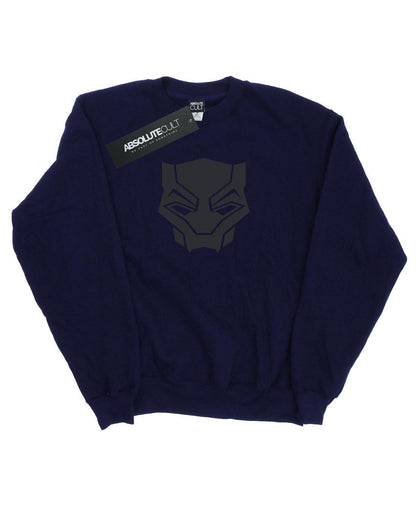 Navy Blue - Front - Marvel Mens Black Panther Black On Black Cotton Sweatshirt