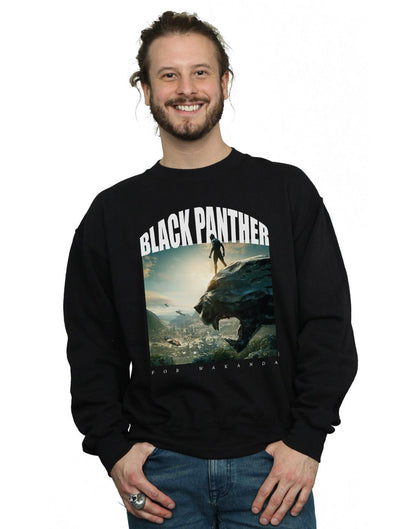 Black - Back - Marvel Mens Black Panther For Wakanda Cotton Sweatshirt