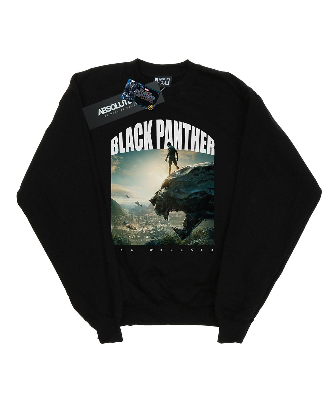 Black - Front - Marvel Mens Black Panther For Wakanda Cotton Sweatshirt