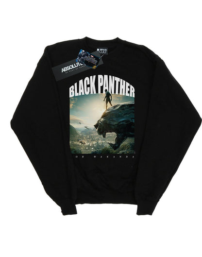 Black - Front - Marvel Mens Black Panther For Wakanda Cotton Sweatshirt