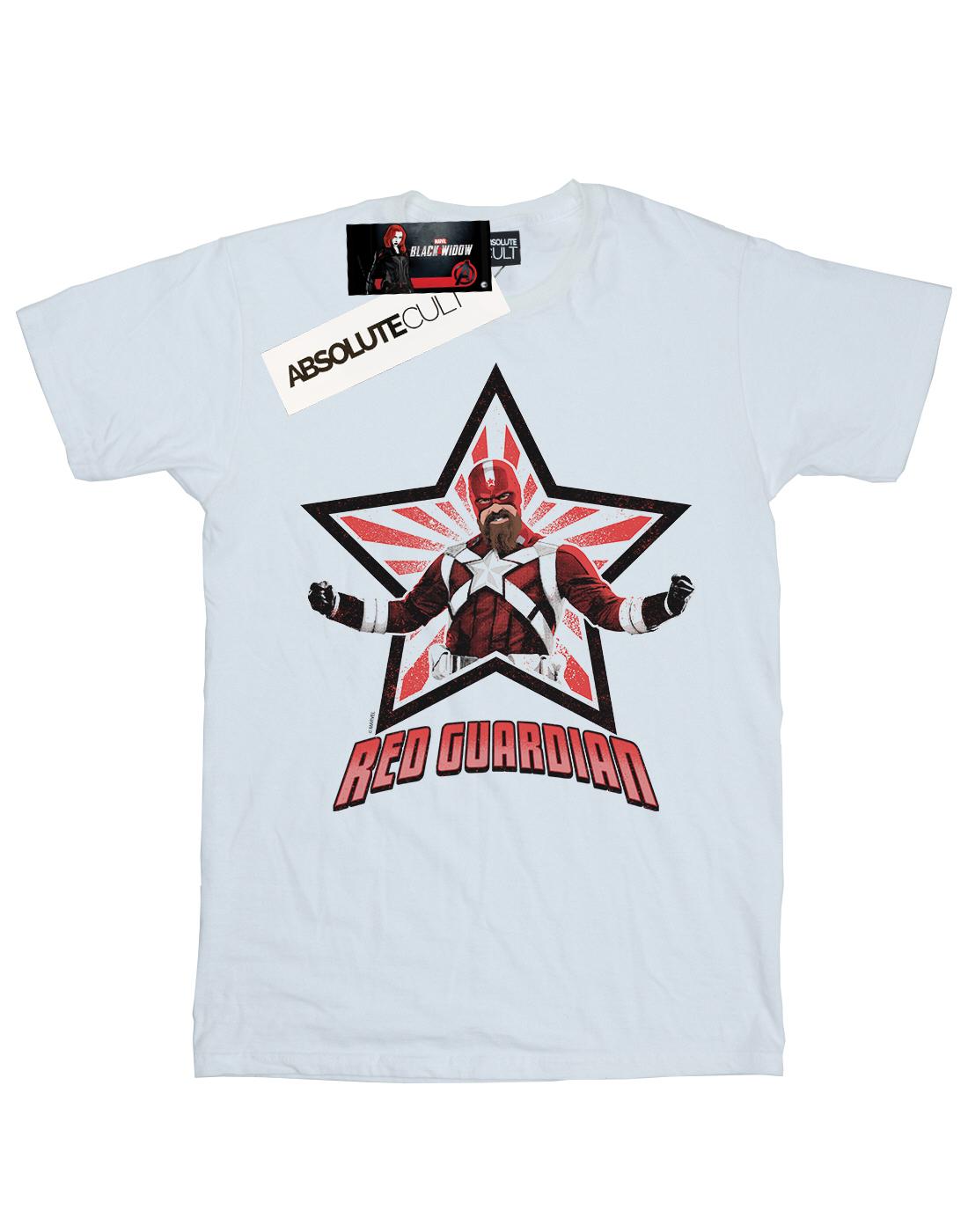 White - Front - Marvel Mens Black Widow Movie Red Guardian Star T-Shirt