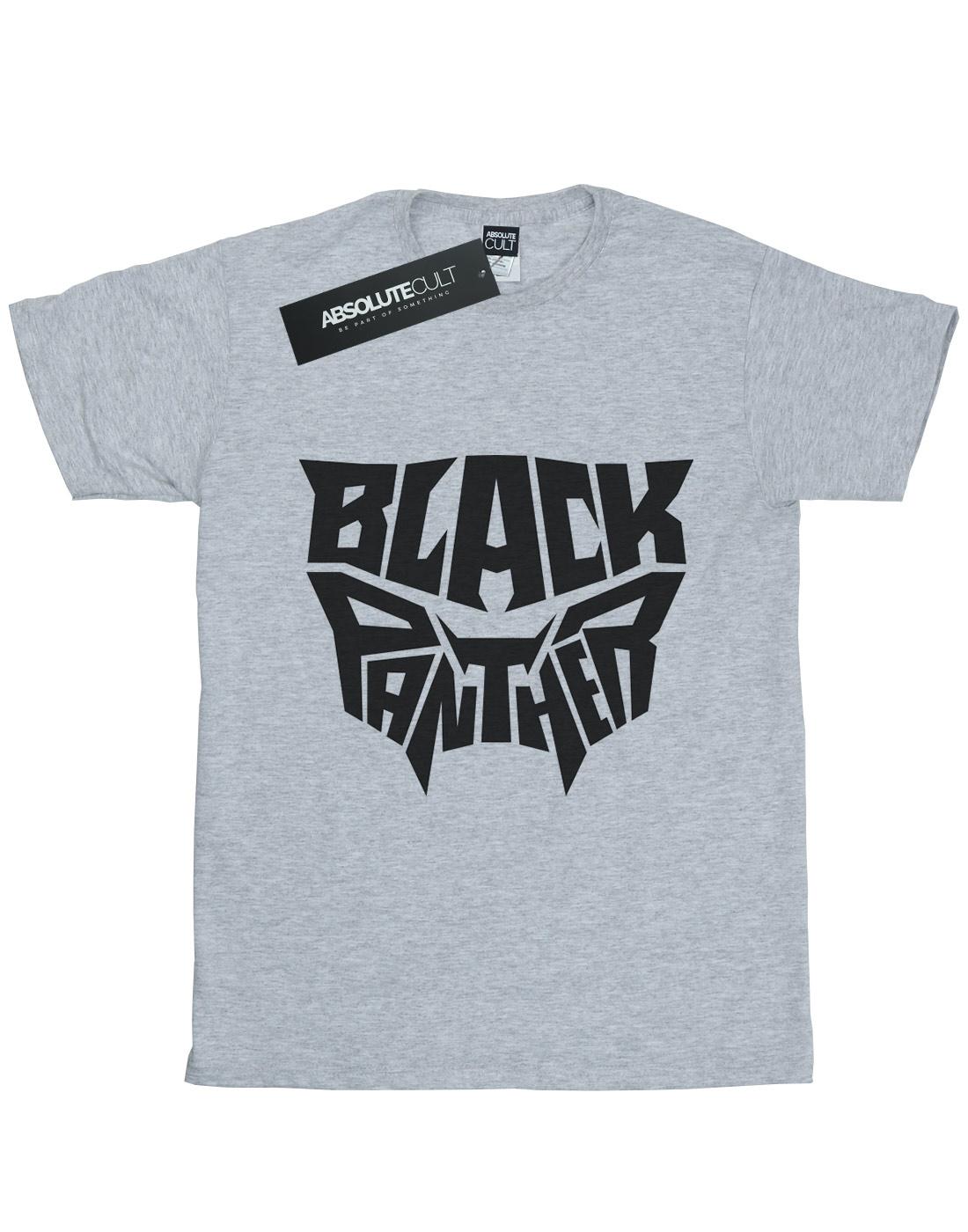 Sports Grey - Front - Marvel Womens-Ladies Black Panther Worded Emblem Cotton Boyfriend T-Shirt