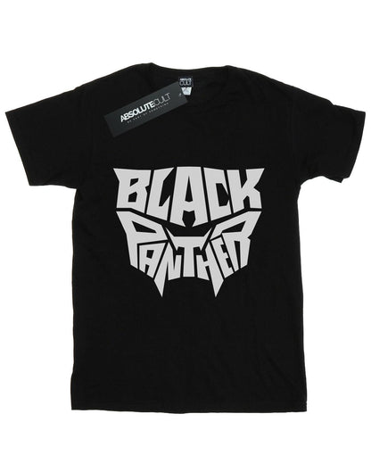 Black - Front - Marvel Womens-Ladies Black Panther Worded Emblem Cotton Boyfriend T-Shirt