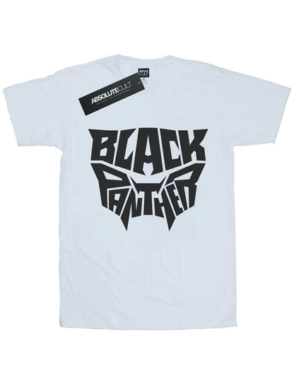 White - Front - Marvel Womens-Ladies Black Panther Worded Emblem Cotton Boyfriend T-Shirt
