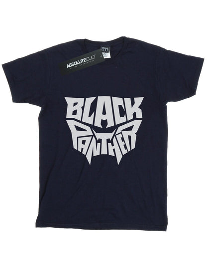 Navy Blue - Front - Marvel Womens-Ladies Black Panther Worded Emblem Cotton Boyfriend T-Shirt
