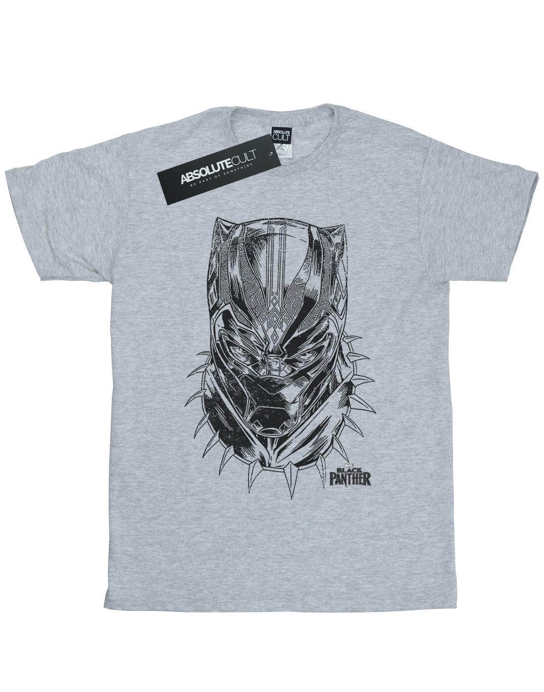 Sports Grey - Front - Marvel Womens-Ladies Black Panther Spray Headshot Cotton Boyfriend T-Shirt