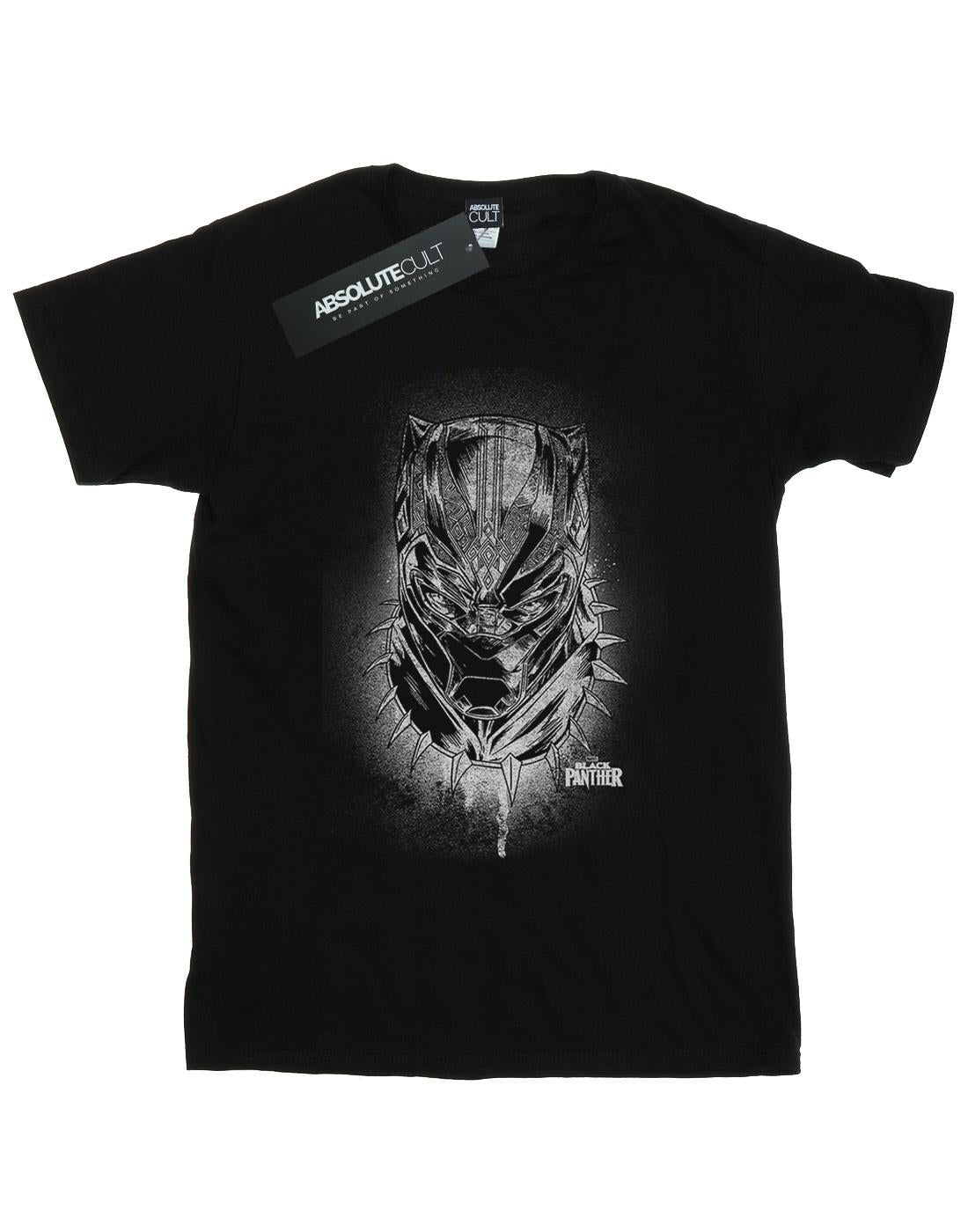 Black - Front - Marvel Womens-Ladies Black Panther Spray Headshot Cotton Boyfriend T-Shirt