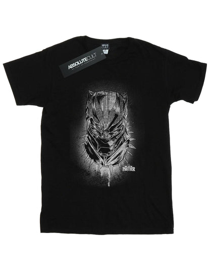 Black - Front - Marvel Womens-Ladies Black Panther Spray Headshot Cotton Boyfriend T-Shirt