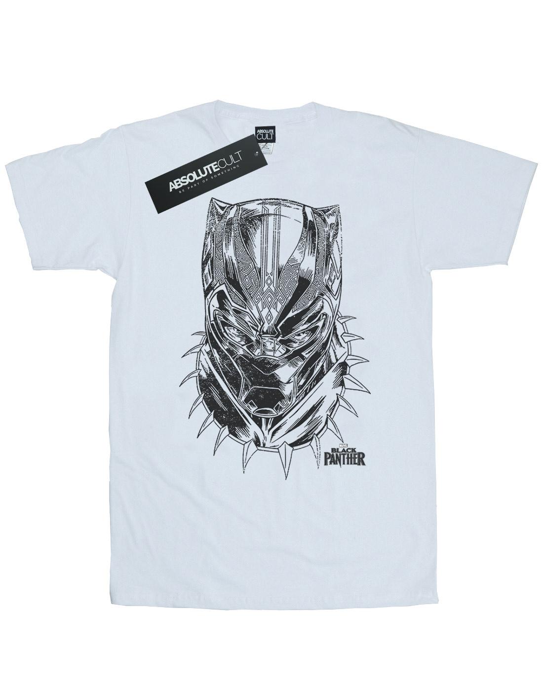 White - Front - Marvel Womens-Ladies Black Panther Spray Headshot Cotton Boyfriend T-Shirt