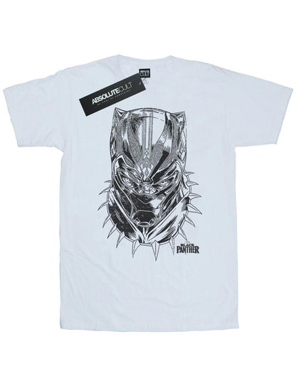 White - Front - Marvel Womens-Ladies Black Panther Spray Headshot Cotton Boyfriend T-Shirt
