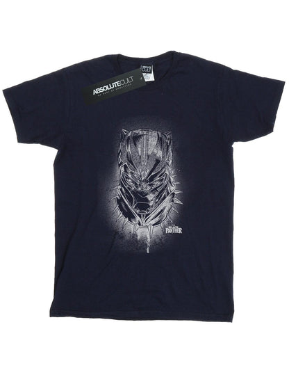 Navy Blue - Front - Marvel Womens-Ladies Black Panther Spray Headshot Cotton Boyfriend T-Shirt