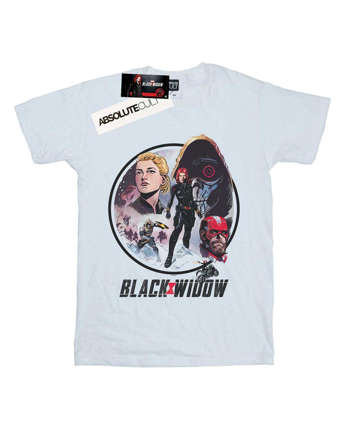 White - Front - Marvel Mens Black Widow Movie Vintage Circle T-Shirt