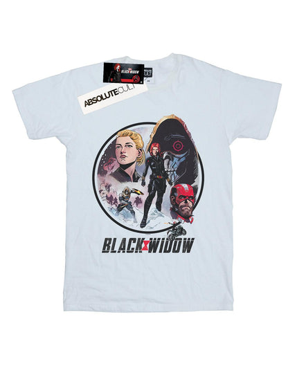 White - Front - Marvel Mens Black Widow Movie Vintage Circle T-Shirt
