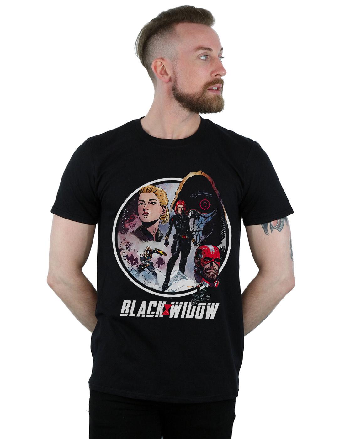 Black - Back - Marvel Mens Black Widow Movie Vintage Circle T-Shirt