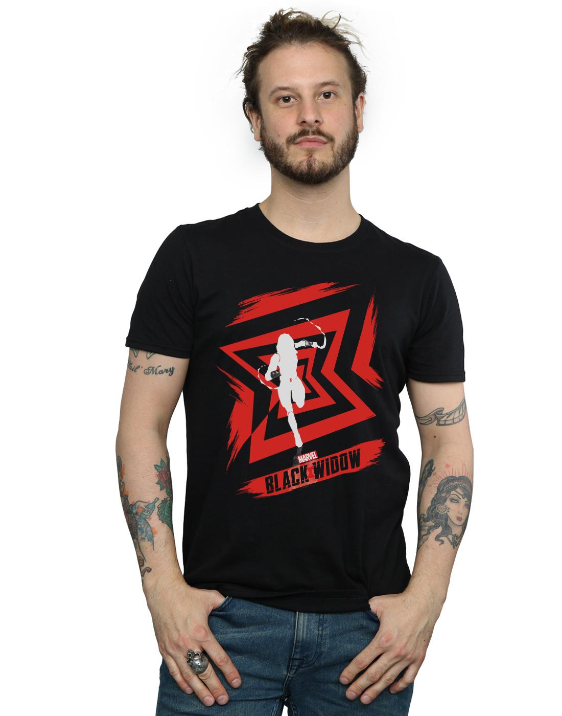 Black - Back - Marvel Mens Black Widow Movie Icon Run T-Shirt