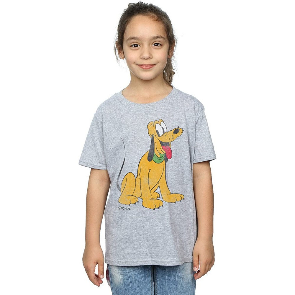 Sports Grey - Back - Disney Girls Classic Pluto T-Shirt