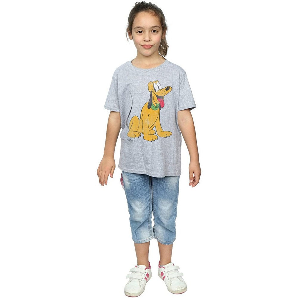 Sports Grey - Side - Disney Girls Classic Pluto T-Shirt