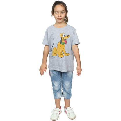 Sports Grey - Side - Disney Girls Classic Pluto T-Shirt