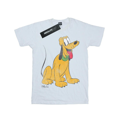 White - Front - Disney Girls Classic Pluto T-Shirt