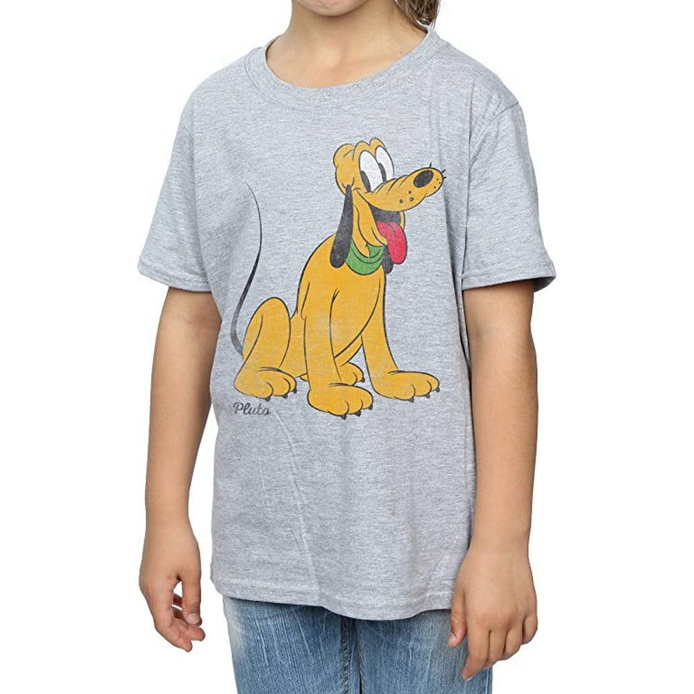 Sports Grey - Front - Disney Girls Classic Pluto T-Shirt