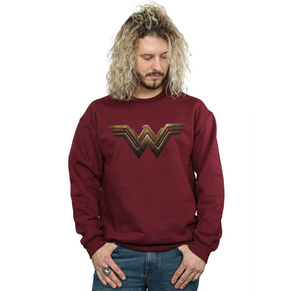 Burgundy - Back - DC Comics Mens Wonder Woman Logo Cotton Sweatshirt
