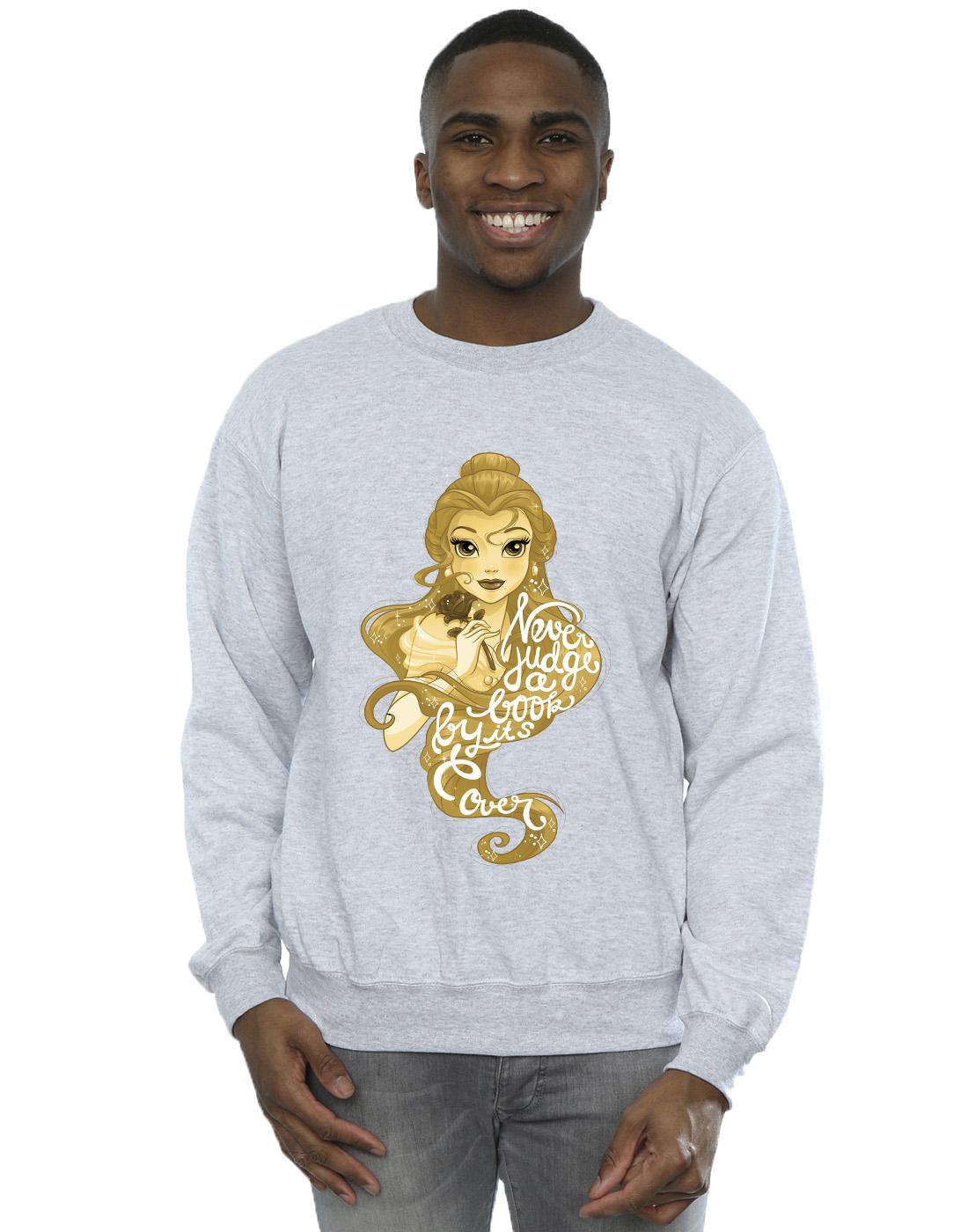 Sports Grey - Back - Disney Mens Beauty And The Beast Never Judge Cotton Sweatshirt