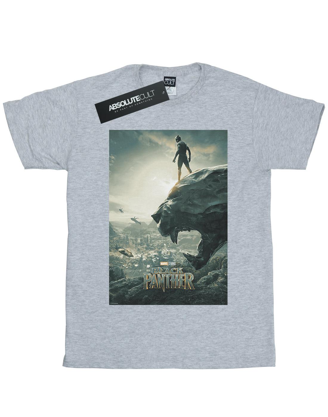 Sports Grey - Front - Marvel Womens-Ladies Black Panther Poster Cotton Boyfriend T-Shirt