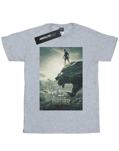 Sports Grey - Front - Marvel Womens-Ladies Black Panther Poster Cotton Boyfriend T-Shirt