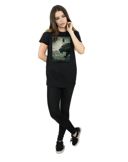 Black - Lifestyle - Marvel Womens-Ladies Black Panther Poster Cotton Boyfriend T-Shirt