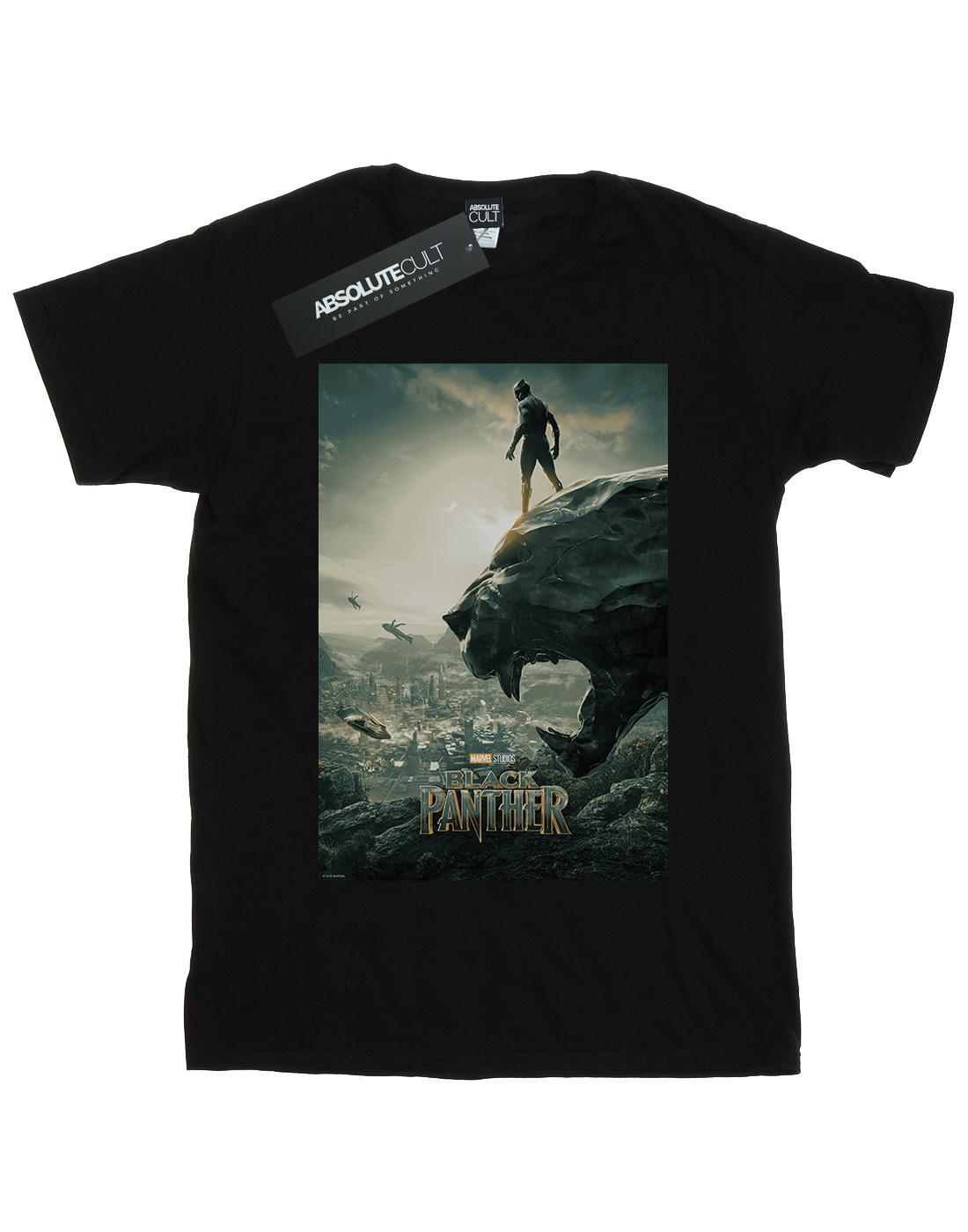 Black - Front - Marvel Womens-Ladies Black Panther Poster Cotton Boyfriend T-Shirt