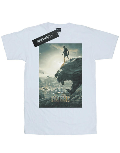 White - Front - Marvel Womens-Ladies Black Panther Poster Cotton Boyfriend T-Shirt