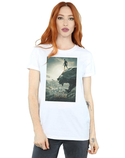White - Back - Marvel Womens-Ladies Black Panther Poster Cotton Boyfriend T-Shirt