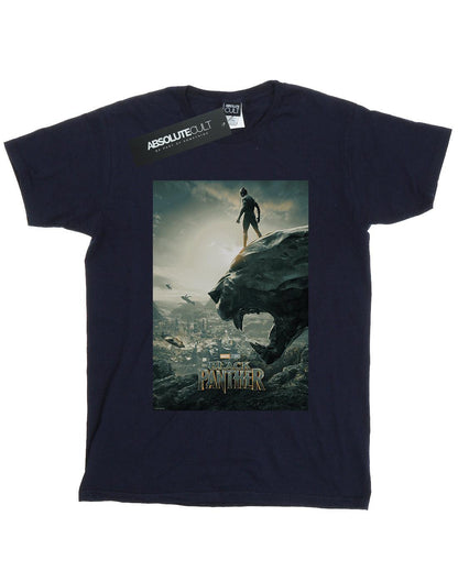 Navy Blue - Front - Marvel Womens-Ladies Black Panther Poster Cotton Boyfriend T-Shirt