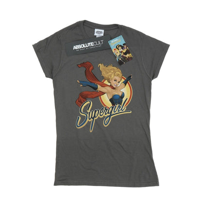 Charcoal - Front - DC Bombshells Womens-Ladies Supergirl Badge Heather T-Shirt