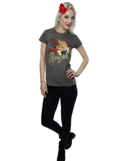 Charcoal - Lifestyle - DC Bombshells Womens-Ladies Supergirl Badge Heather T-Shirt