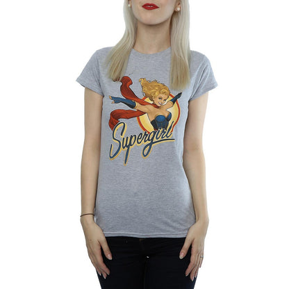 Heather Grey - Front - DC Bombshells Womens-Ladies Supergirl Badge Heather T-Shirt