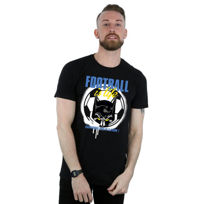 Black - Back - DC Comics Mens Batman Football is Life T-Shirt