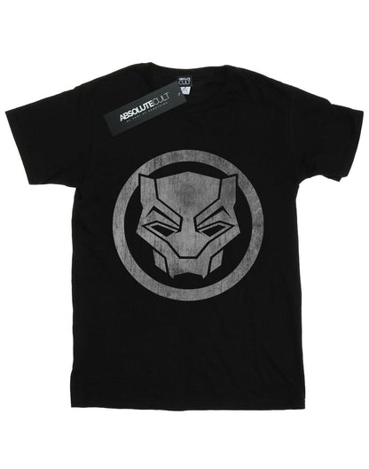 Black - Front - Marvel Womens-Ladies Black Panther Distressed Icon Cotton Boyfriend T-Shirt