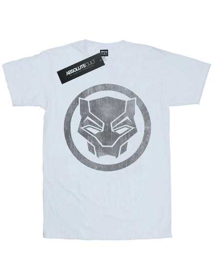 White - Front - Marvel Womens-Ladies Black Panther Distressed Icon Cotton Boyfriend T-Shirt