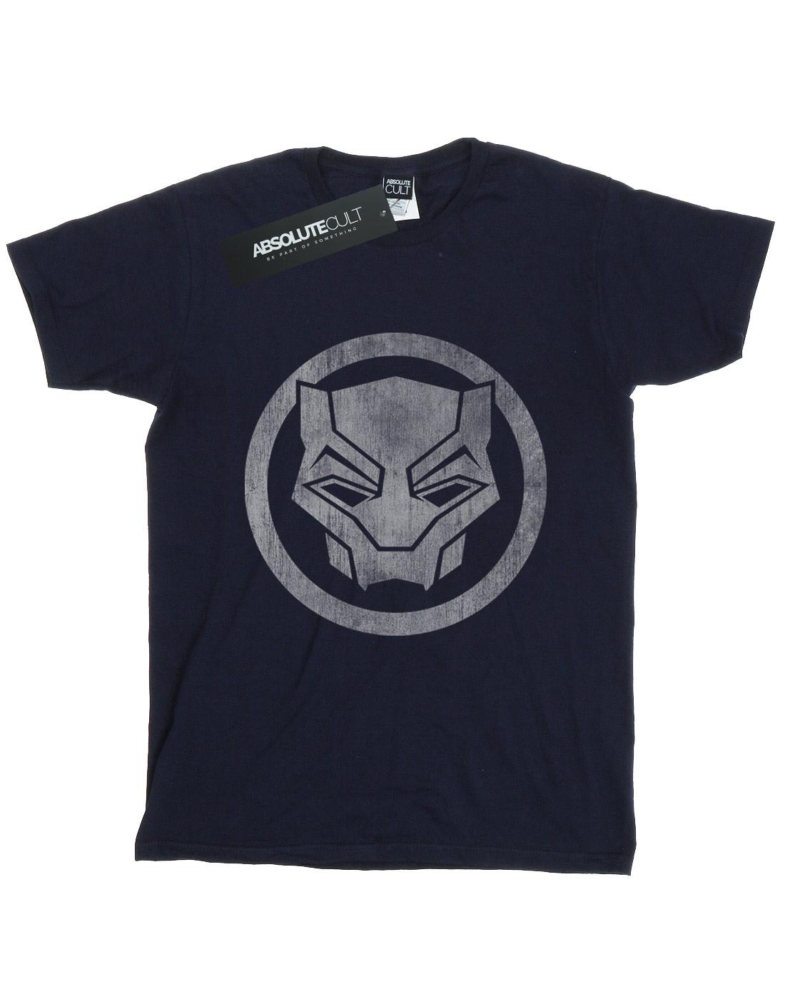 Navy Blue - Front - Marvel Womens-Ladies Black Panther Distressed Icon Cotton Boyfriend T-Shirt