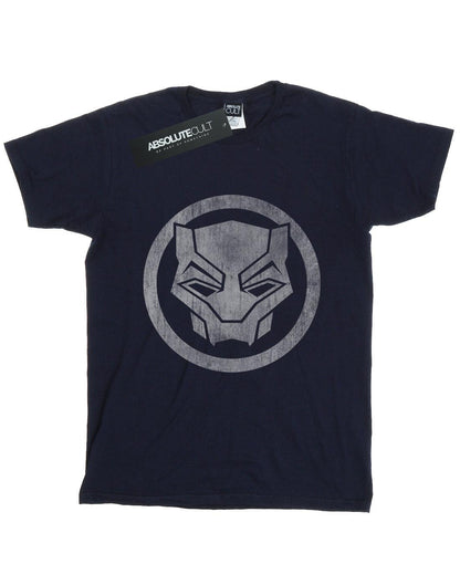 Navy Blue - Front - Marvel Womens-Ladies Black Panther Distressed Icon Cotton Boyfriend T-Shirt