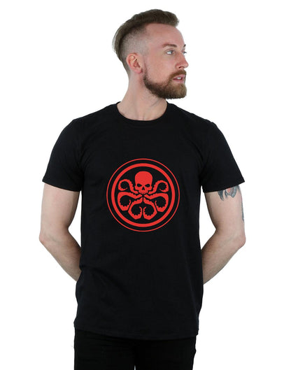 Black - Back - Marvel Mens Hydra Logo Cotton T-Shirt