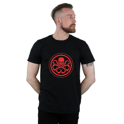 Black - Front - Marvel Mens Hydra Logo Cotton T-Shirt