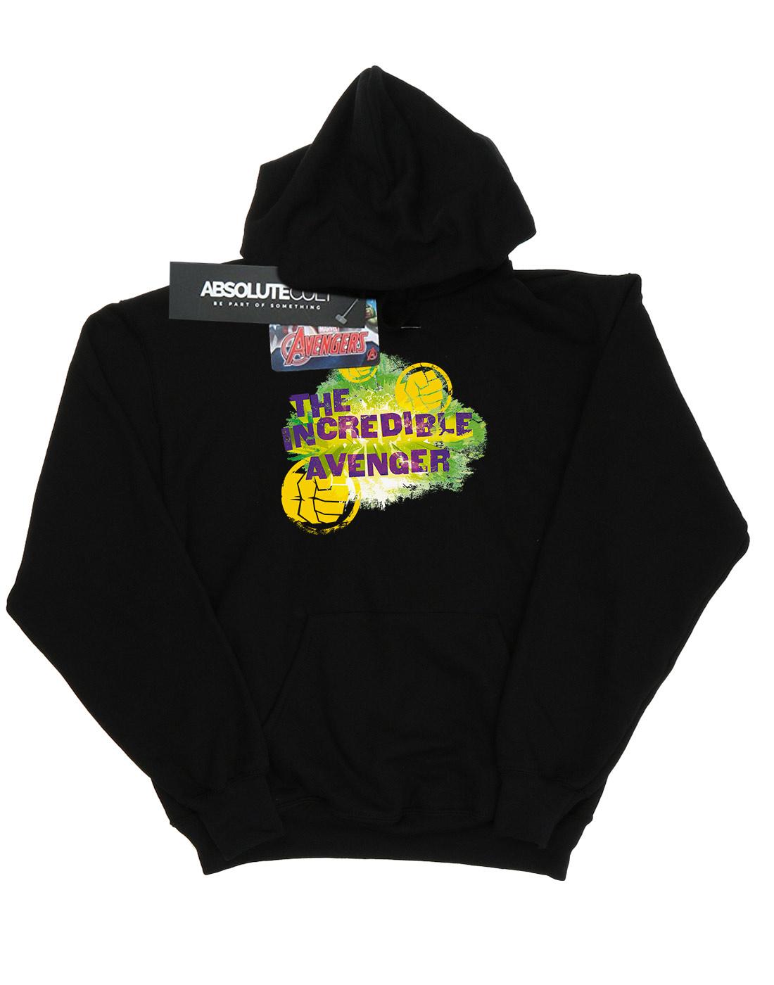Black - Front - Marvel Boys Hulk Incredible Avenger Hoodie
