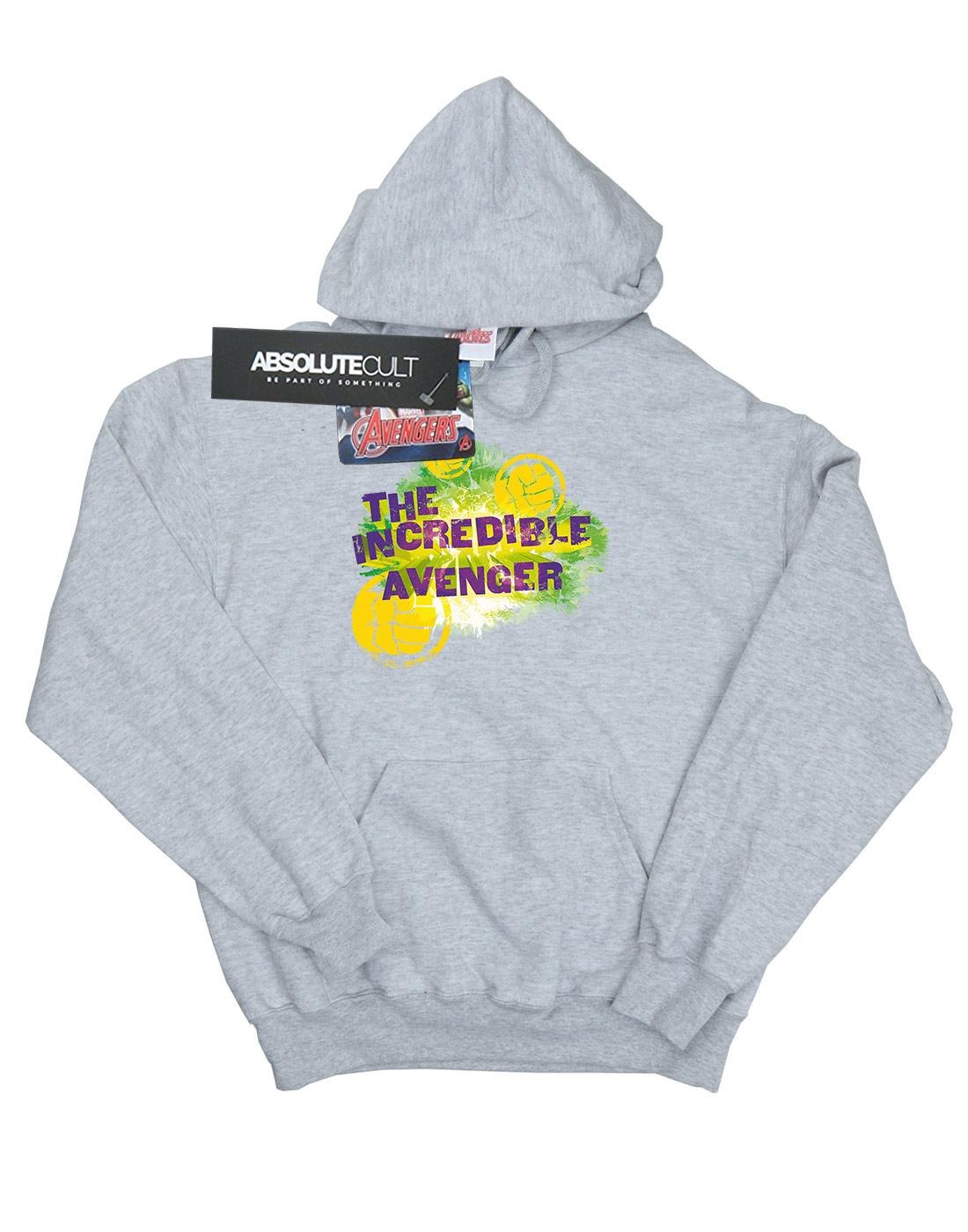 Sports Grey - Front - Marvel Boys Hulk Incredible Avenger Hoodie