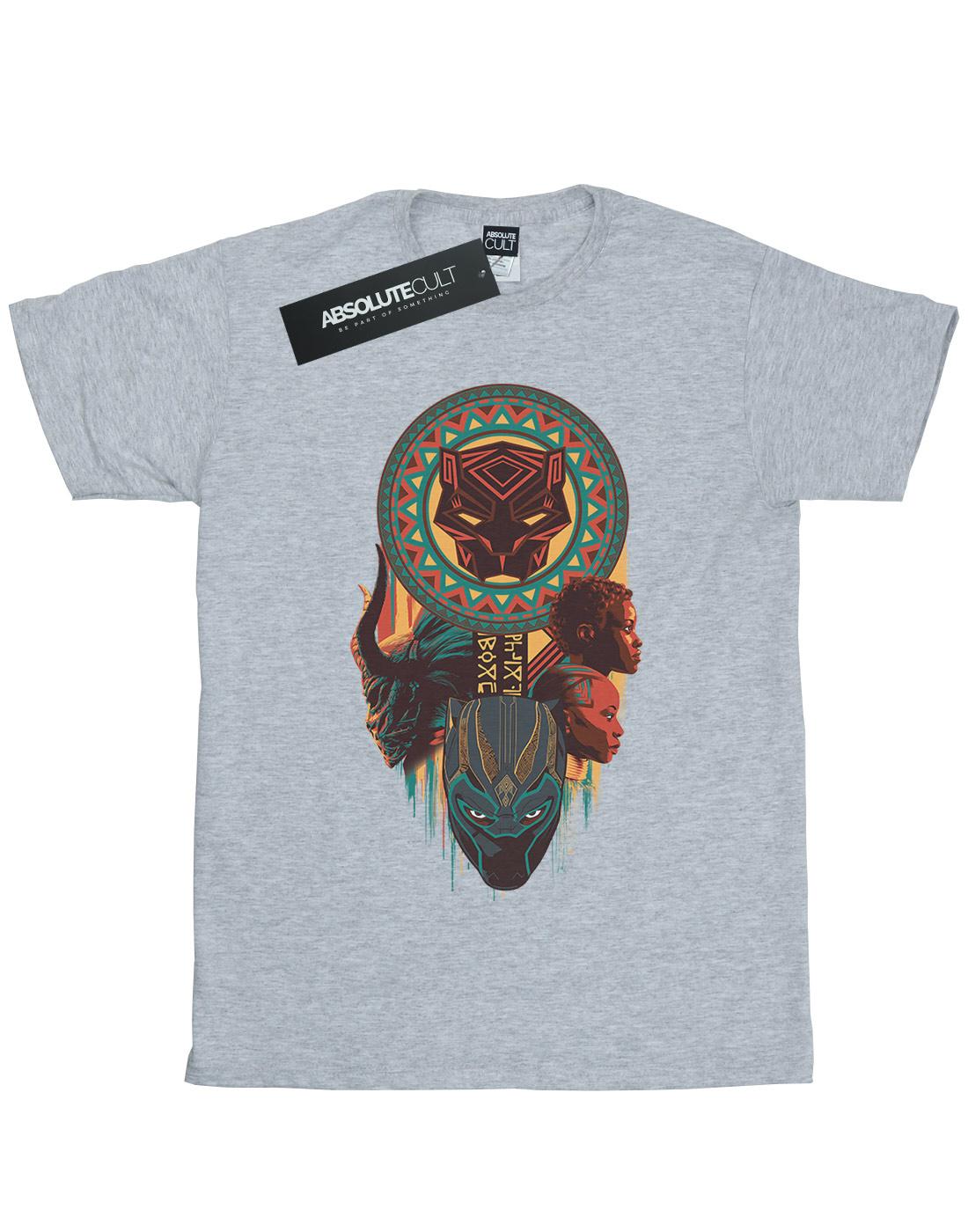 Sports Grey - Front - Marvel Womens-Ladies Black Panther Totem Cotton Boyfriend T-Shirt