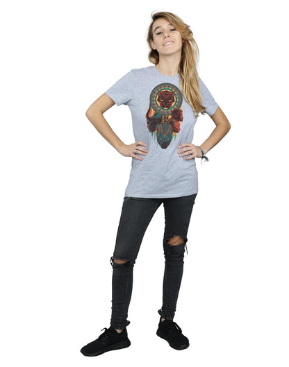 Sports Grey - Lifestyle - Marvel Womens-Ladies Black Panther Totem Cotton Boyfriend T-Shirt