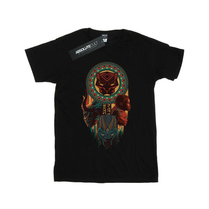 Black - Front - Marvel Womens-Ladies Black Panther Totem Cotton Boyfriend T-Shirt